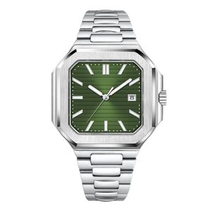 Reloj de Cuarzo Octagonal para Hombre, Correa de Acero Inoxidable de 20 mm, Cristal de Zafiro, Visualización de Fecha Luminosa, Resistente al Agua, Lujoso y Ejecutivo - Product Image 3