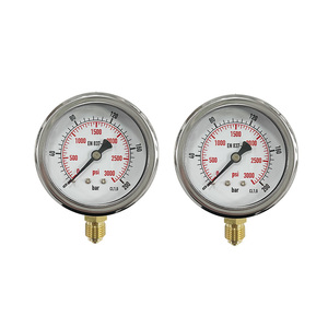 เกจวัดแรงดันไฮดรอลิก AKS แบบแรงดันสูง 0-200 บาร์, 63 มม. กึ่งเหล็ก, ติดตั้งแบบแยกส่วน, เกลียว BSP, ดีไซน์ประหยัดพื้นที่ - Product Image 2