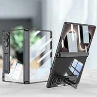 Étui pour téléphone Samsung Z Fold 8, protection d'écran transparente intégrée, couverture complète, étui de protection avec support électro-plaqué