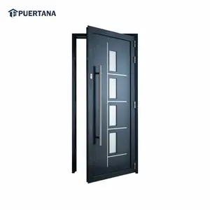 Outdoor External Exterior Aluminium Framed Safety Front Door Entrance Entry Doors With Glass Mobile Home Doors