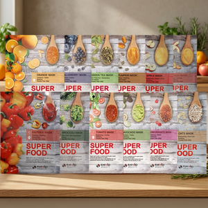 EYENLIP Super Food Masque Visage en Feuille Thé vert, Orange, Avocat, Grenade, Tomate, Citrouille, Myrtille/Fabriqué en Corée - Product Image 2