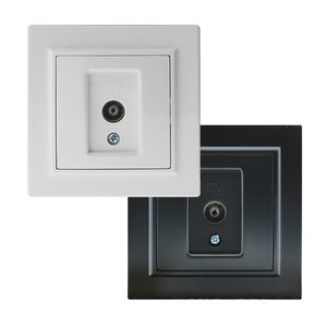 Modulo di collegamento finale TV EP, colore nero, per la connessione di dispositivi e la trasmissione del segnale in impianti audiovisivi. - Product Image 1