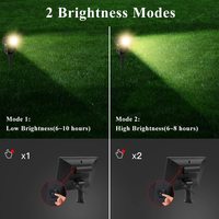 Lampes murales LED extérieures écologiques 2W étanches à double tête automatique pour jardin, cour, allée, lumière solaire LED à pointe blanche chaude