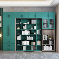 Lit Escamotable Mural en Bois Rotatif, Combiné Invisible, Multi-Fonctionnel avec Armoire, Bureau et Bibliothèque