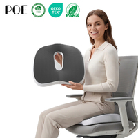 Coussin de siège en mousse à mémoire de forme respirante en maille 3D, orthopédique, pour voiture, fauteuil roulant et canapé, soulageant les douleurs du coccyx