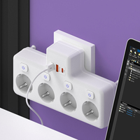 Multiprise murale EU 4 prises + 2 ports USB-A + 1 PD + 2 QC 3.0 10A IP44 avec prise de courant