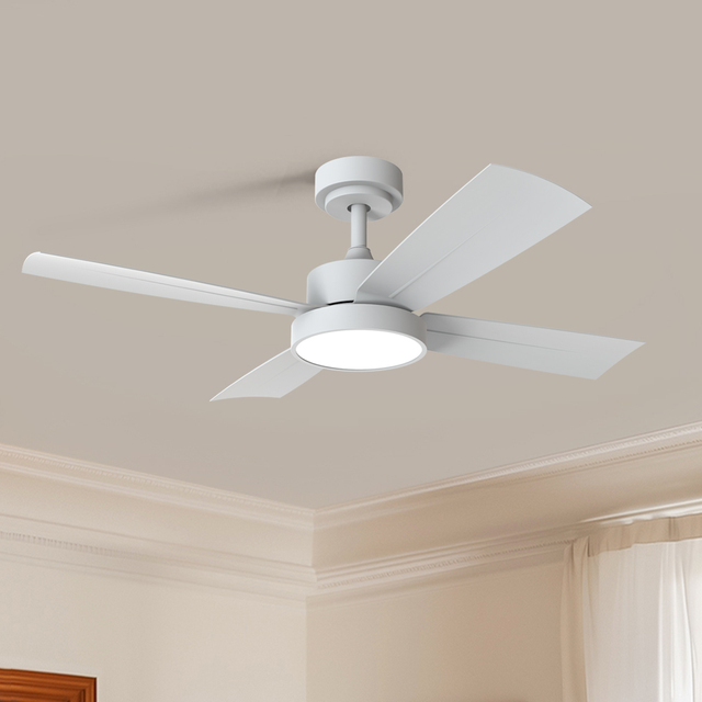 ETL 42 Inch Smart Tuya Decorative 220V Dc Motor Ceiling Fan With Led Light and Remote Control for Home