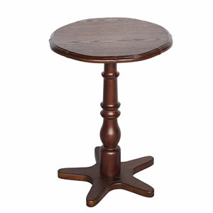 Table d'appoint ronde en bois sur piétement, 15,75 pouces, table d'appoint vintage pour salon, chambre à coucher - Product Image 3