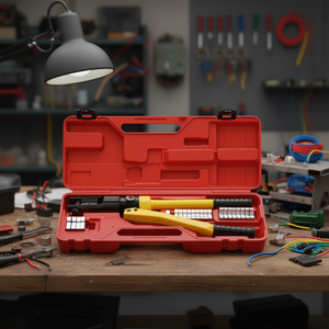 Herramienta Hidráulica para Prensar Cables D0100XT4RPY 10 AWG, Entrada Frontal, Grado Industrial, Acero, Óxido Negro, Mango de Agarre Suave - Product Image 2