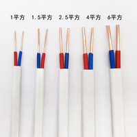 Fil rigide en cuivre sans oxygène à deux conducteurs BVVB-2*0.75/1.0/1.5 mm pour installation domestique, conçu pour l'encastrage dans les conduites