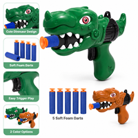 Vente en gros 9942 Jouet Popper Dinosaure Mignon en EVA, Mélange de Deux Couleurs, Cadeau de Fête pour Enfants, Pistolet à Balles Souples pour l'Approvisionnement de Détail UE/US