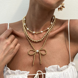 2025 nuevo collar de perlas barrocas hecho a mano, cadena de cuentas chapadas en oro Vintage, estilo moderno, joyería perfecta para niñas, Ideas de regalo - Product Image 2