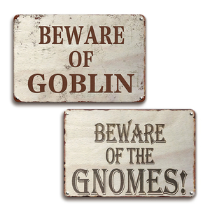 Plaque métallique Décoration <span class=keywords><strong>de</strong></span> jardin fantaisie : Nain gobelin - Product Image 1
