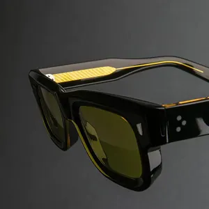 Yeetian Unique Top Brand Designer Luxury Black Marco grueso Acetato Gafas de sol Hombres Mujeres