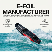 Planche de surf à moteur personnalisable B2B à faible MOQ, coque de course en carbone composite rouge, planche motorisée étanche, embarcation aquatique