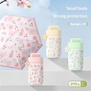 Sombrilla Plegable 50% con Protección Solar y Adhesivo Negro, Diseño Floral, Doble Uso, para Mujer, Regalo Empresarial, Impresión Personalizada de Fábrica - Product Image 5