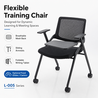 Chaises pliantes pour événements, chaise de formation ergonomique moderne avec tablette d'écriture, siège en mousse moulée pour salle de réunion