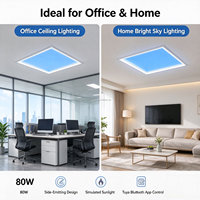 Plafonnier LED encastré 600x600 80W Tuya Smart IP44 moderne, simulant la lumière du soleil pour la maison et le bureau