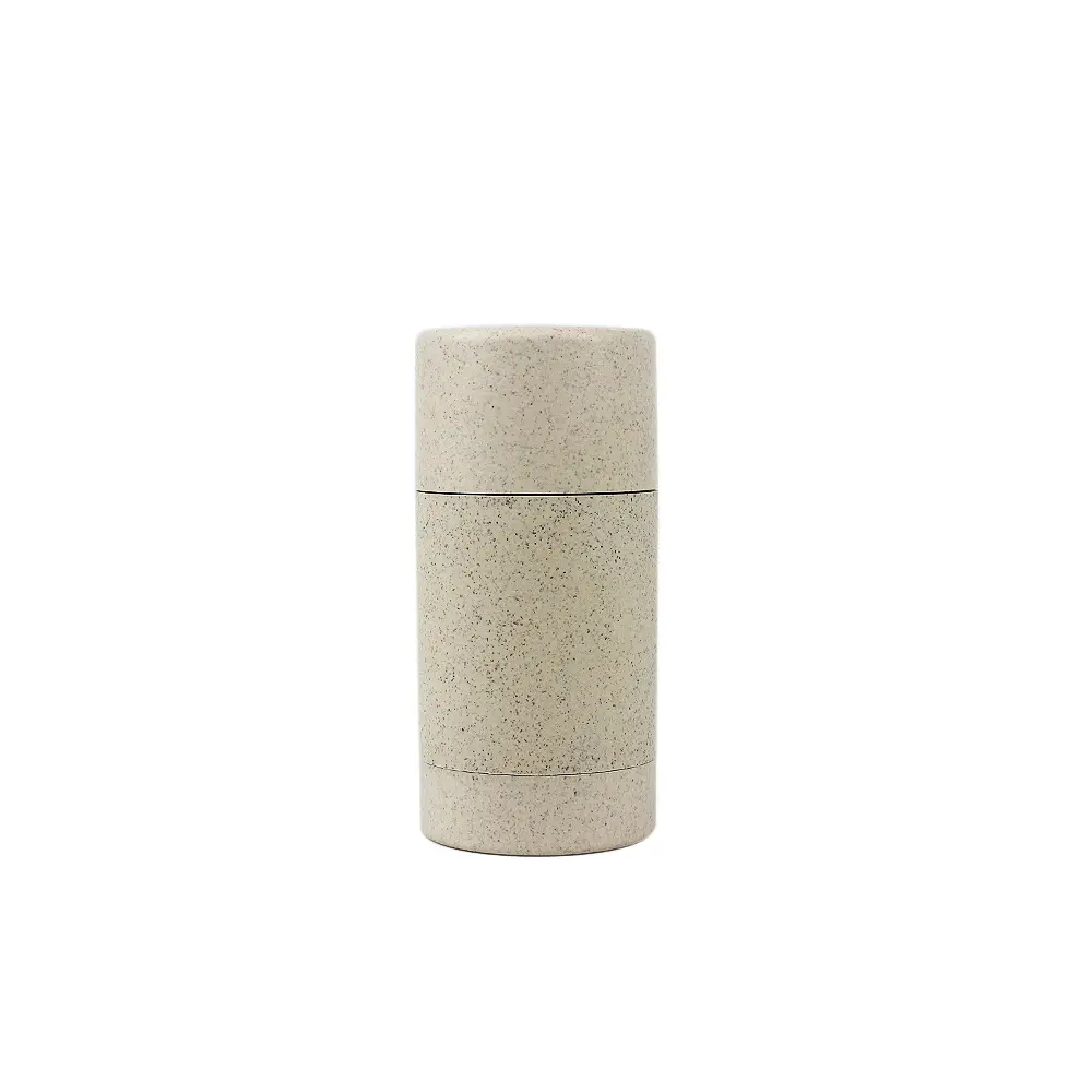 50 ml Wholesale Custom empty biodegradable wheat straw PCR twist up Deodorant Stick Container Round tube Packaging