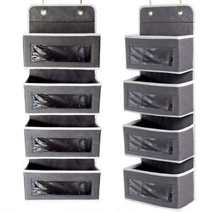 Organisateur mural suspendu pour enfants, boîte à pochettes transparente à 4 fenêtres, à fixer sur la porte - Product Image 2