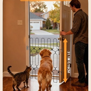 Penghalang pintu dapat ditarik logam, mudah dipasang pengaman gerbang anjing dapat ditarik untuk pintu depan - Product Image 1