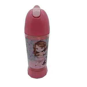 9 Unzen frei von BPA cartoons Kinder strohwasserflasche rakete lustige form schulflasche 280 ml
