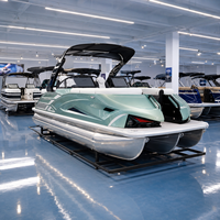 Bateau ponton de 22 pieds, série sportive 12 personnes, prêt pour moteur hors-bord électrique, option essence, homologué CE, croisière silencieuse sur lac, fête en famille, pêche