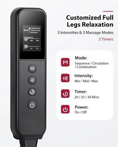 Masseur de jambes et de pieds à compression d'air, amélioration de la circulation, soulagement des douleurs musculaires, intensité réglable, design confortable, alimentation USB - Product Image 6