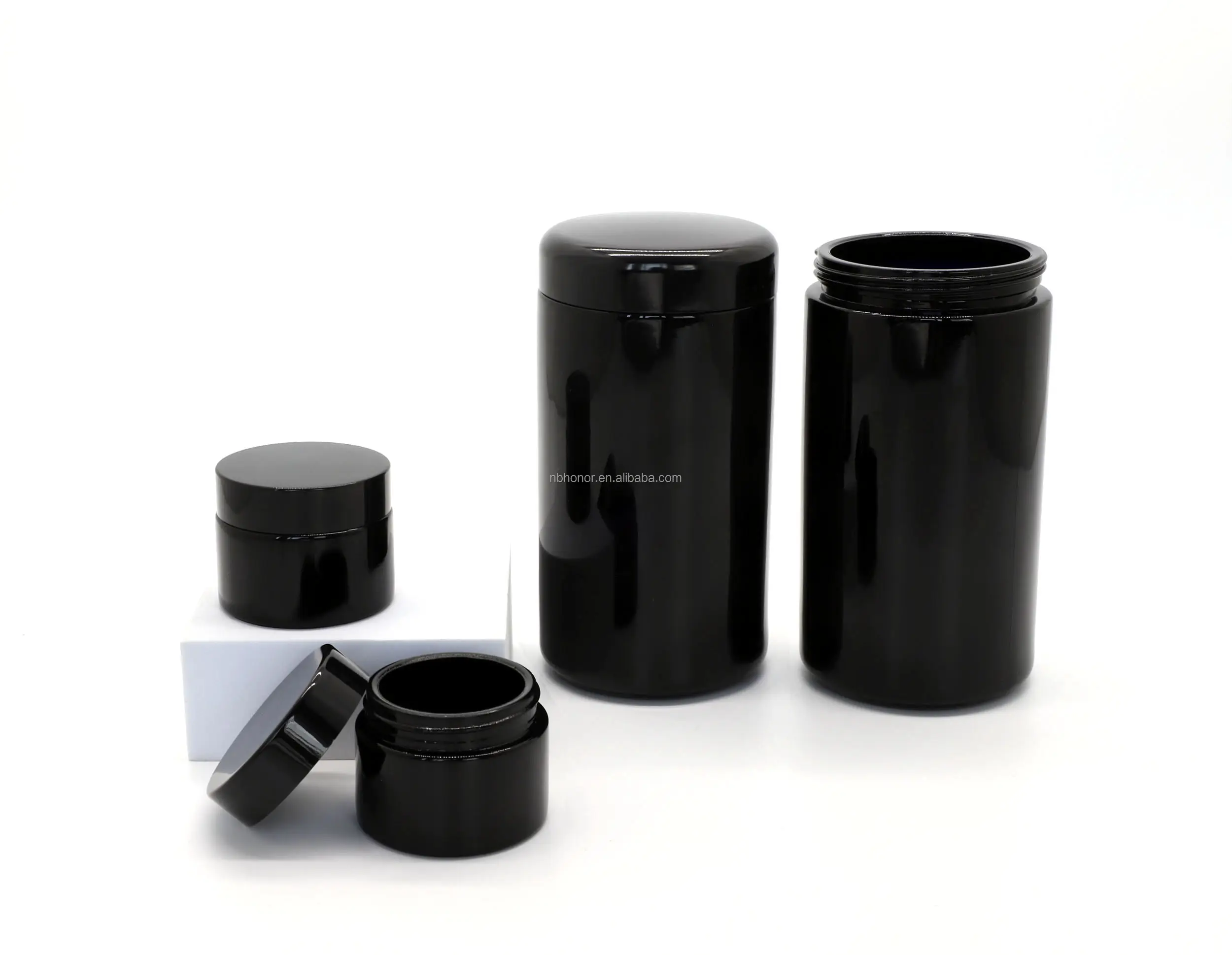 15 मिलीलीटर काले गहरे उव बैंगनी ग्लास जार आवश्यक तेल लोशन बोतल के लिए आवश्यक तेल लोशन बोतल