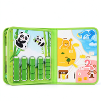 Nouvelle conception, série d'animaux verts Montessori, livre silencieux, tableau d'activités en feutre, jouet préscolaire pour garçons et filles