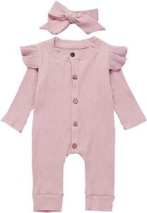 Ropa para Bebé Niña, Primavera y Otoño, Nuevo Mono de Manga Larga con Cinturón para el Cabello, Mono de 2 Piezas, Ropa para Bebé Recién Nacido - Product Image 2