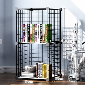 Estantería de Almacenamiento de Alambre, Organizador de Armario, Estantería Modular DIY, Mueble Apilable, Estantería de Malla Negra - Product Image 1