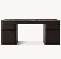 Bureau de direction de luxe en marbre couleur personnalisée, mobilier de bureau, bureau en bois massif de chêne pour la maison