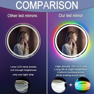 กระจกห้องน้ำ <span class=keywords><strong>Greenergy</strong></span> ขนาด 20 นิ้ว รุ่นโมเดิร์น พร้อมไฟ LED ติดผนัง ระดับ IP65 ไฟ RGB ด้านหน้า ป้องกันฝ้า ไฟอัจฉริยะ 3 ระดับ - Product Image 6