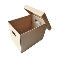 Petits Fichiers Ondulés Personnalisés Banquier Carton Boîte d'Archive Stockage de Papier Classement Boîte Marron pour Documents Déménagement avec Couvercle et Poignées