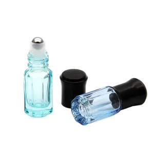 Garrafa de óleo essencial Attar Perfume Octogonal Vial 6ml Rolo no frasco de perfume Vidro 3ml Com Aço Inoxidável Roller Balls