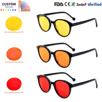Lunettes anti-lumière bleue multicolores en acétate CR39, taux de blocage de la lumière bleue à 99 %, lunettes rondes personnalisées en gros pour homme et femme