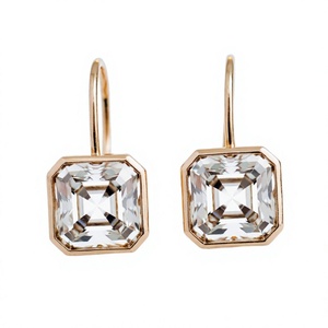 Pendientes de Diamantes con Corte Asscher en Oro Rosa, Joyería Clásica para Uso Diario para Mujer - Product Image 4