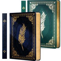 Carnets A5 à couverture rigide avec bordure dorée, design personnalisé, journal en cuir vintage pour femmes et hommes, carnets A5 de qualité supérieure