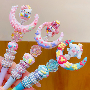 <span class=keywords><strong>Stylo</strong></span> Gel Rotatif DIY Kuromi Moon Pen, Papeterie Mignonne Dessin Animé avec Perles et Strass, <span class=keywords><strong>Stylo</strong></span> Bille My Melody Cinnamoroll - Product Image 5