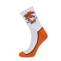 Chaussettes de sport d'équipe personnalisées en jacquard, semelle rembourrée, soutien de la voûte plantaire, respirantes, côtelées, couleur contrastée, chaussettes athlétiques