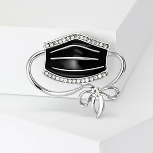 Broche Médico Estético de Esmalte para Máscara Facial, Broche Elegante de Enfermeira com Strass Transparente e Cristal, Joia de Presente - Product Image 2
