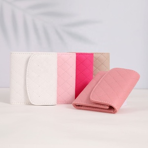 Hongbo Top Xmas/School Gift 10-Color Pebble Quilted Leather Mini Portable Multi-Functional Card Wallet pour Bill, Cash, Money - Product Image 1