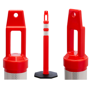 Soporte de postes de tráfico con delineador flexible de rayas blancas - Product Image 4