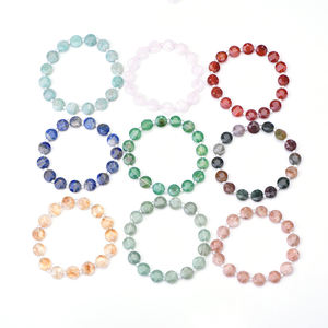 행운의 스트레치 탄생석 팔찌, 라피스 로즈 쿼츠 각면 보석 비즈 천연석 별자리 팔찌, 남녀공용 - Product Image 1