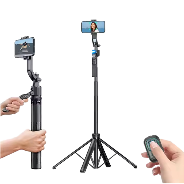 C17 AI Follow-up Smartphone Gimbal Gesture Recognition Retractable Gimbal Aluminum Alloy Anti-shake Professional Gimbal 1630cm