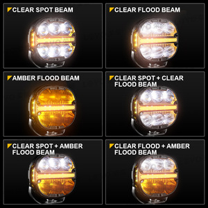 Fari <span class=keywords><strong>da</strong></span> Lavoro LED Universali con Luci Diurne Ambra, Barra Luminosa per Auto, Camion, 4x4, Fuoristrada, SUV, ATV, Jeep, Barche, Trattori - Product Image 3