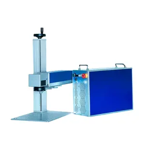 Professional best split desk portable mini fiber laser marking machine air cooling fiber laser coding equipment for metal