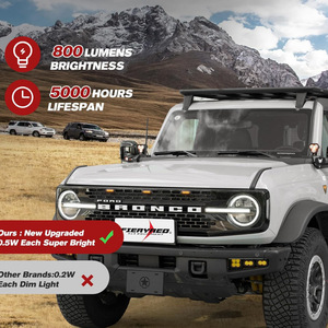 Luz LED para Parrilla de Ford Bronco, 3 Piezas, 12V, 3000Lm, Luz de Advertencia Amarilla para Modelos 2021-2024 de 2/4 Puertas, Mejora de Retrofit - Product Image 2