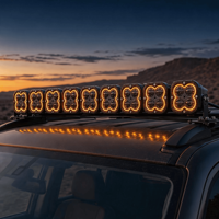 Barre lumineuse LED tout-terrain connectable de 52 pouces, 9 modules, faisceau spot blanc DRL avec supports en aluminium pour camion, SUV, UTV